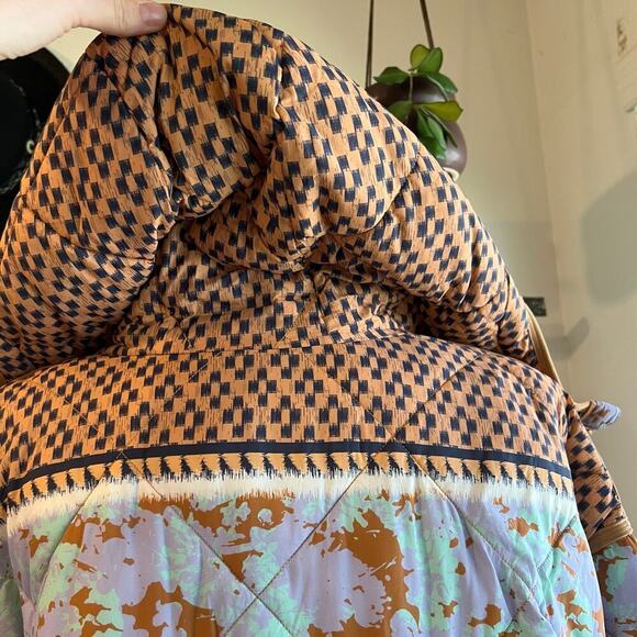 Free People Pria Packable Printed Hooded Zip Up Puffer Jacket Size XL - Picture 9 of 15